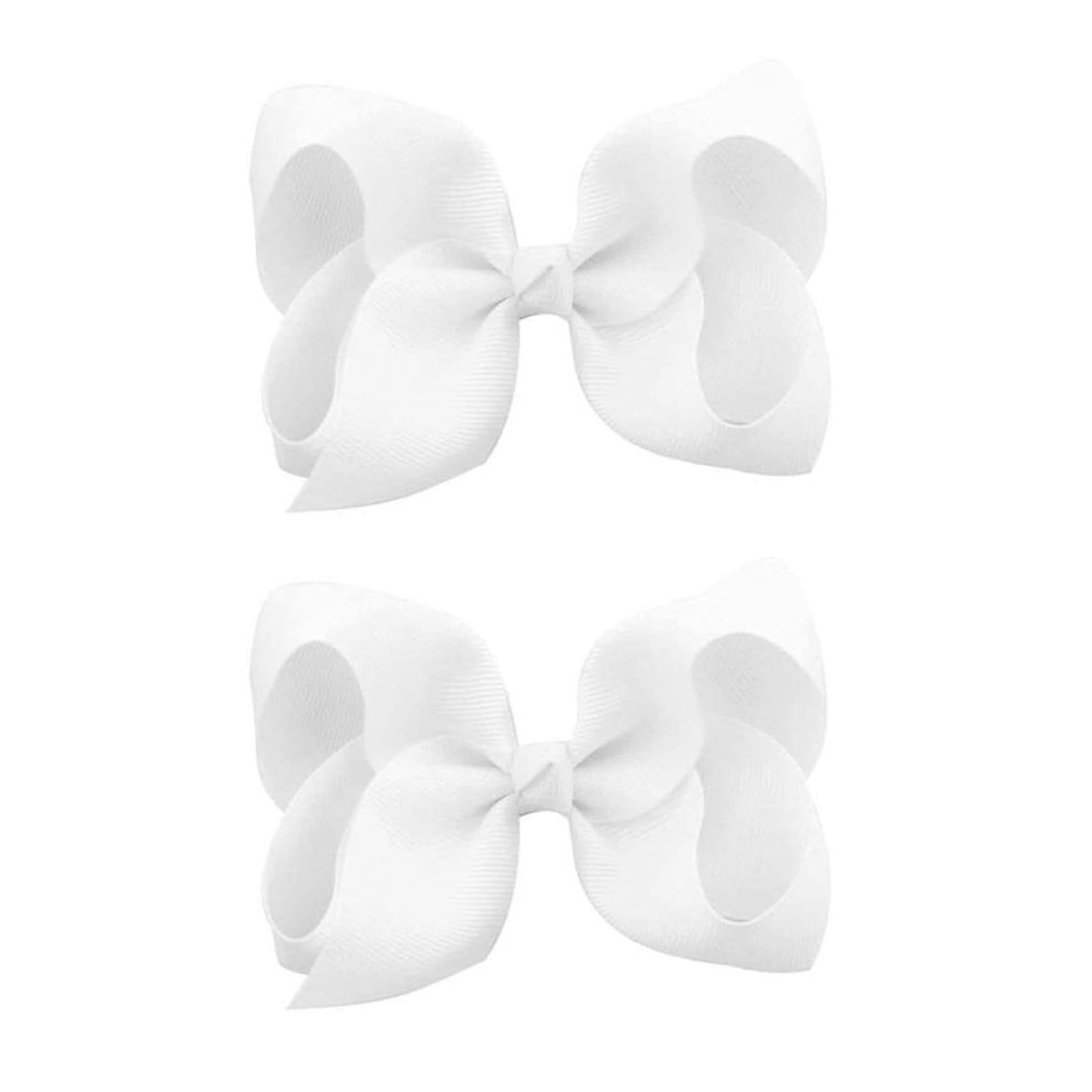 JUCCPUL white hair bow with alligator clip for tidy toddler hairstyles.
