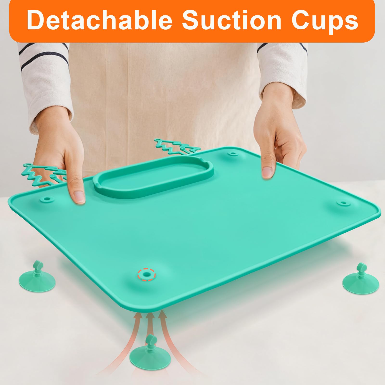 JUEJIAZKIY green silicone placemat is easy to wipe clean
