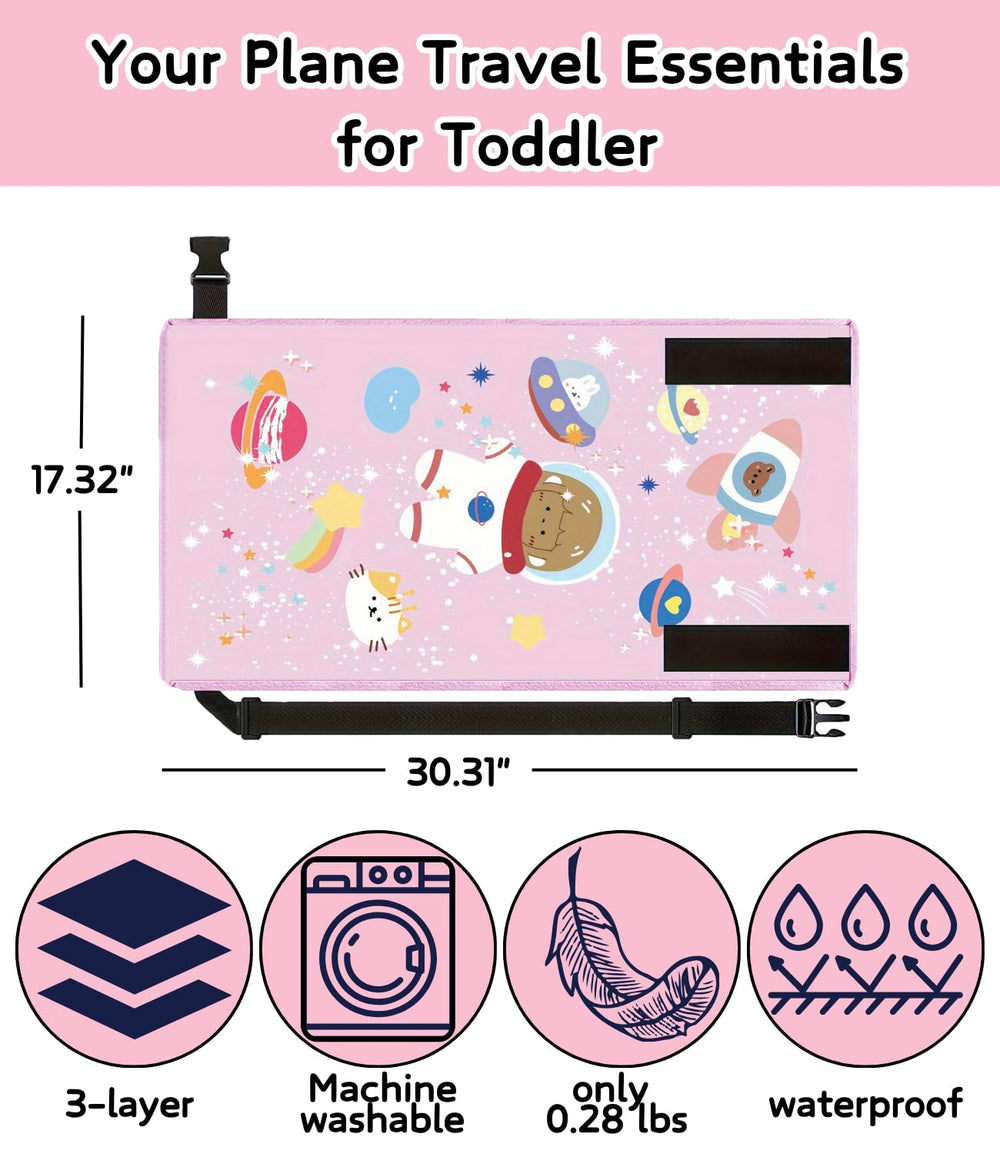JUELWRY Toddler Airplane Bed pink footrest usage for nap time.