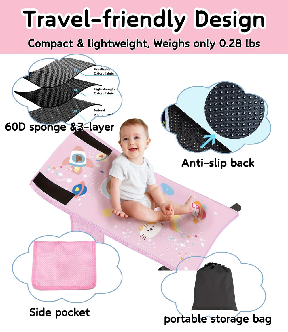 JUELWRY Toddler Airplane Bed pink side pockets hold toys.