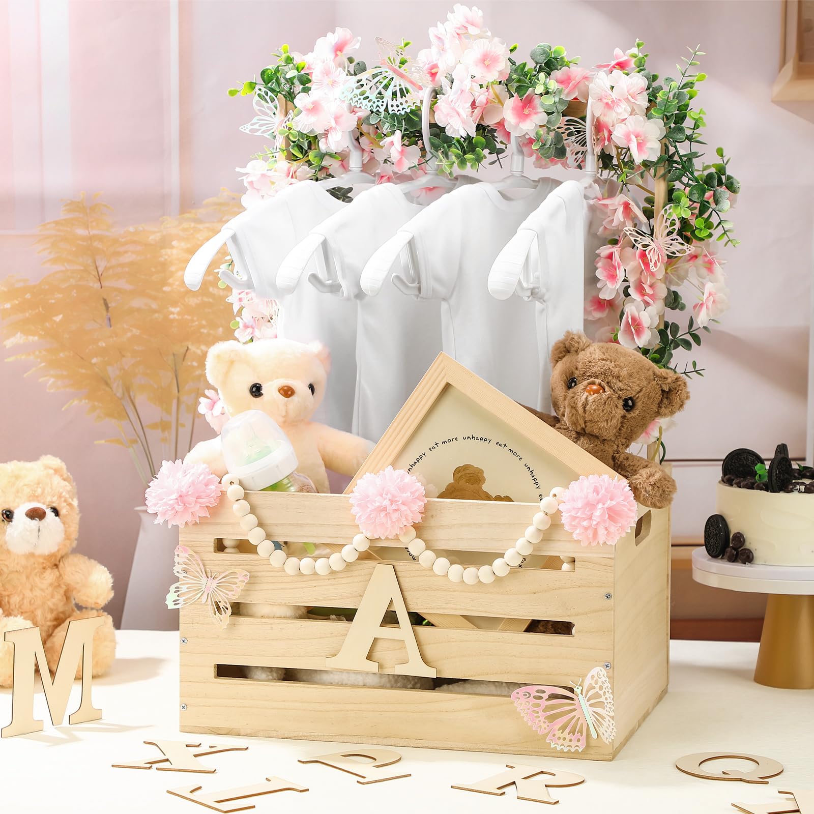 Juexica large wooden letters ready to personalize baby space