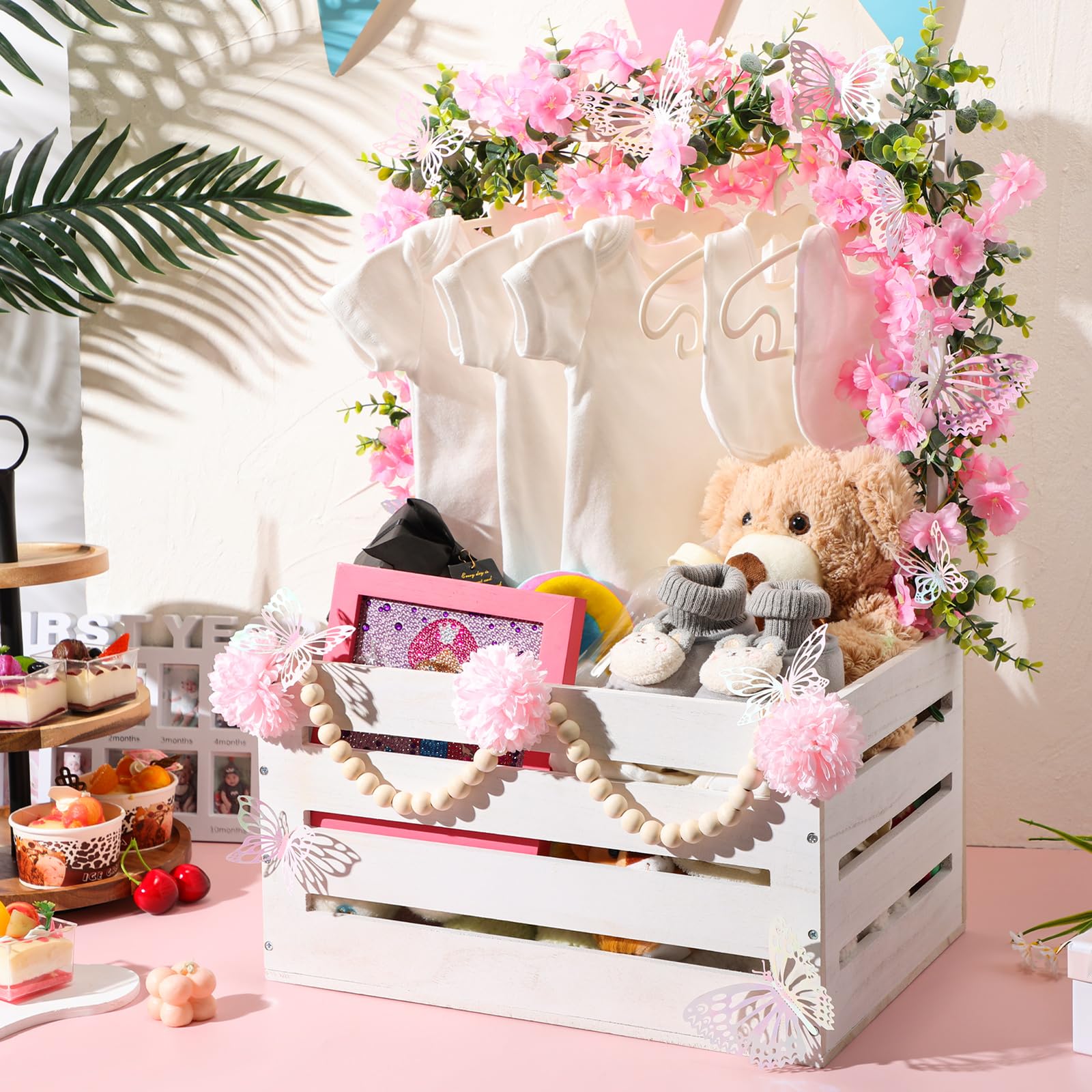 Juexica pink large letters enhance custom baby shower messages.
