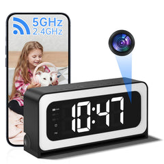 JUFLSKY Smart Clock Camera front view for discreet home security