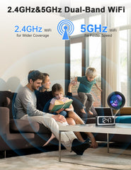 JUFLSKY Smart Clock Camera night vision view for clear low-light footage