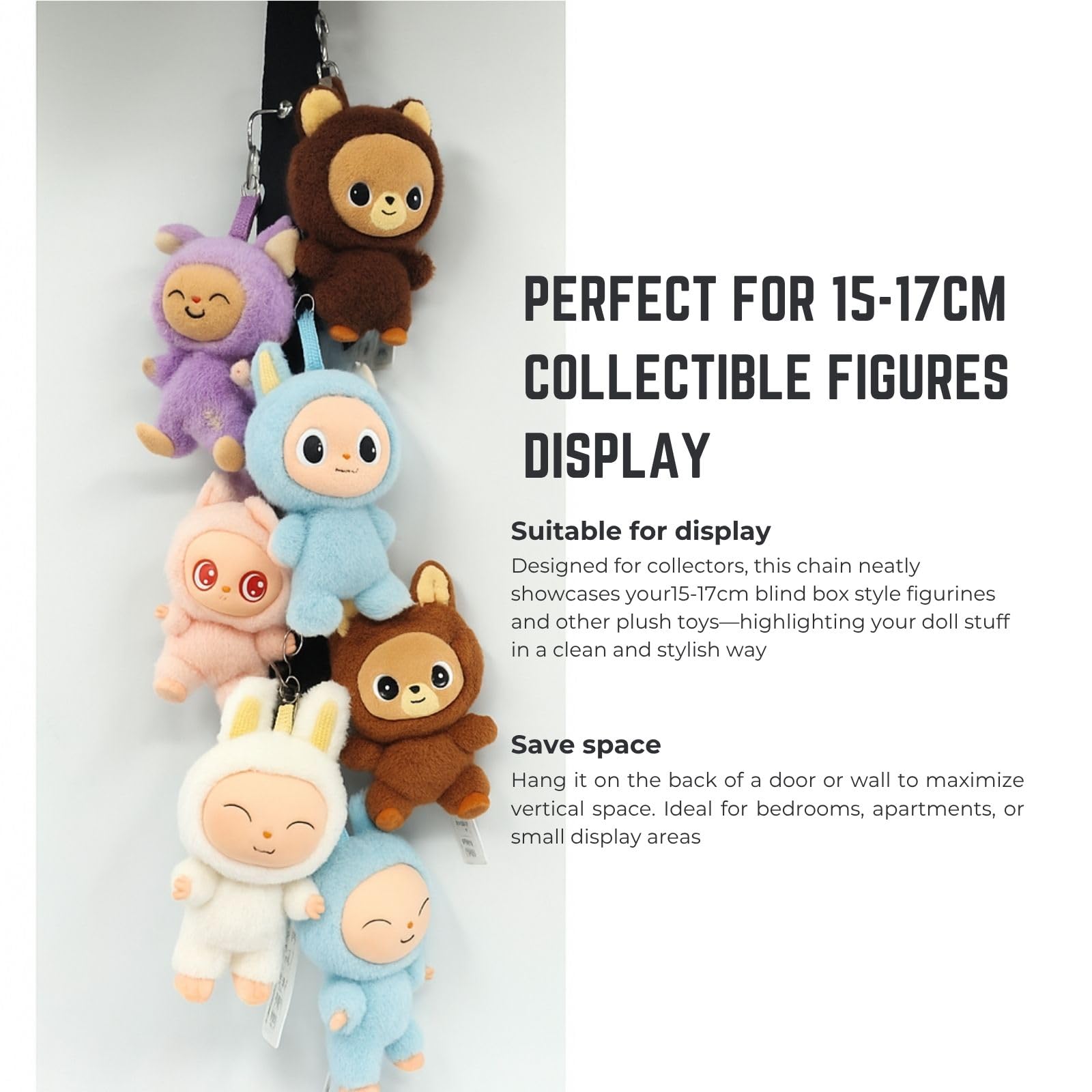 Juglok 15-17 cm blind box display strap highlights figures neatly.