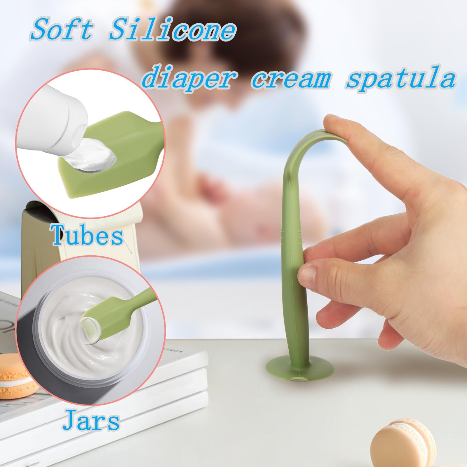 Juhg easy-clean diaper-cream applicator promotes quick rinse after use.