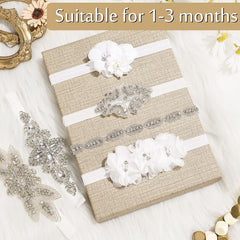 Juinte elastic headband close-up demonstrates stretchable fit for growing babies.