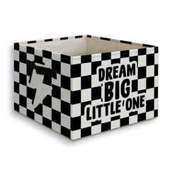 JUIOEIU Dream Big Little One bin front view showing tidy toy storage
