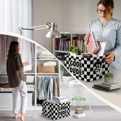 JUIOEIU Cool Dude bin cotton linen exterior adds tactile durability and style.