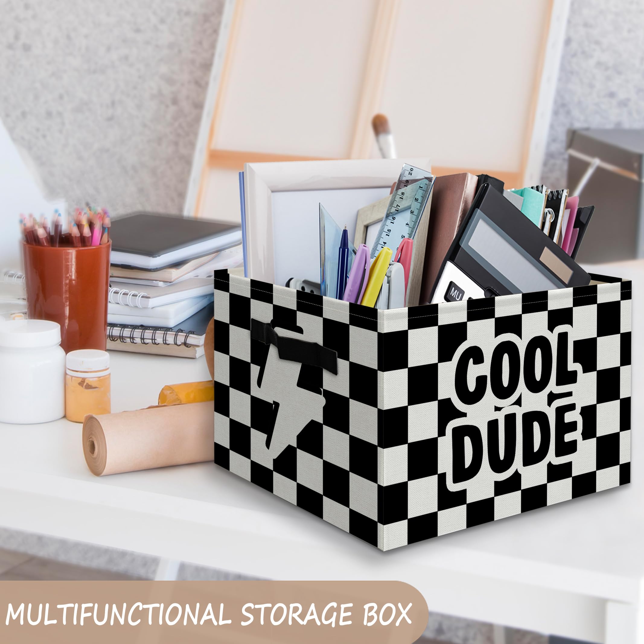 JUIOEIU Cool Dude bin handles closeup shows sturdy grip for easy carrying.