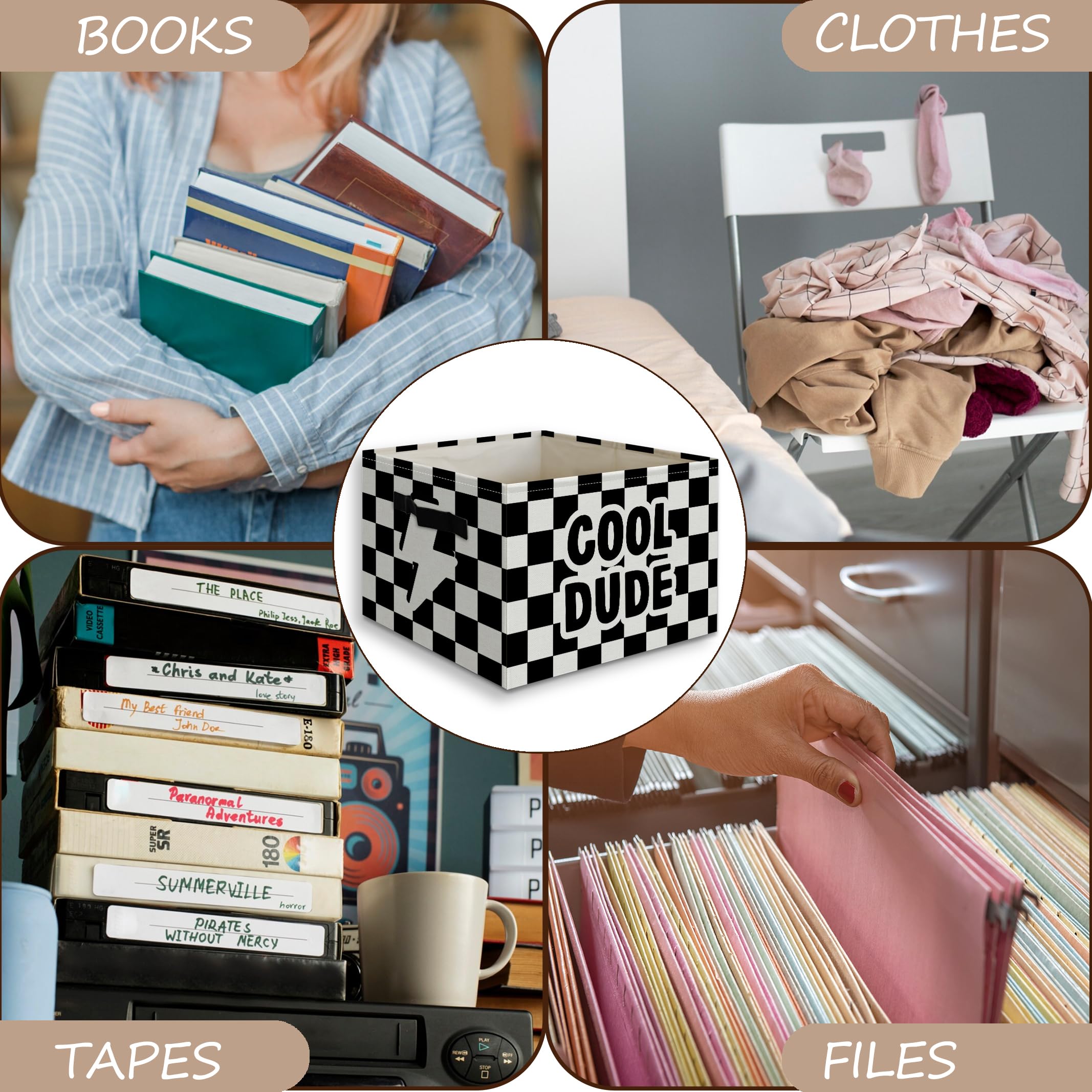 JUIOEIU Cool Dude bin shelf closet storage keeps items neatly arranged.