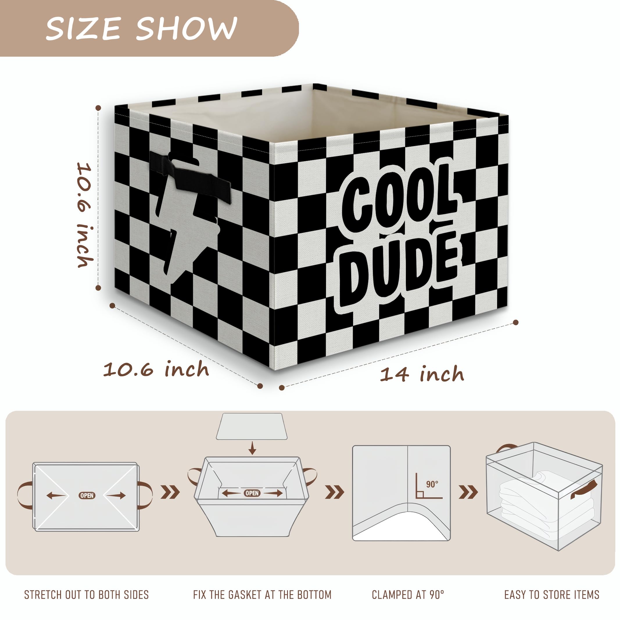 JUIOEIU Cool Dude bin toy books organization supports playroom neatness.