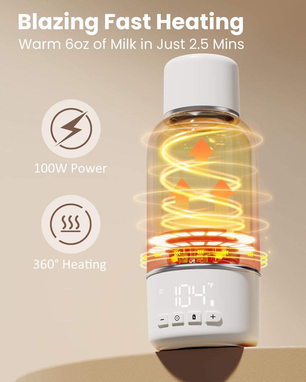 Juissiart 10400mAh battery powers multiple feeds between charges.