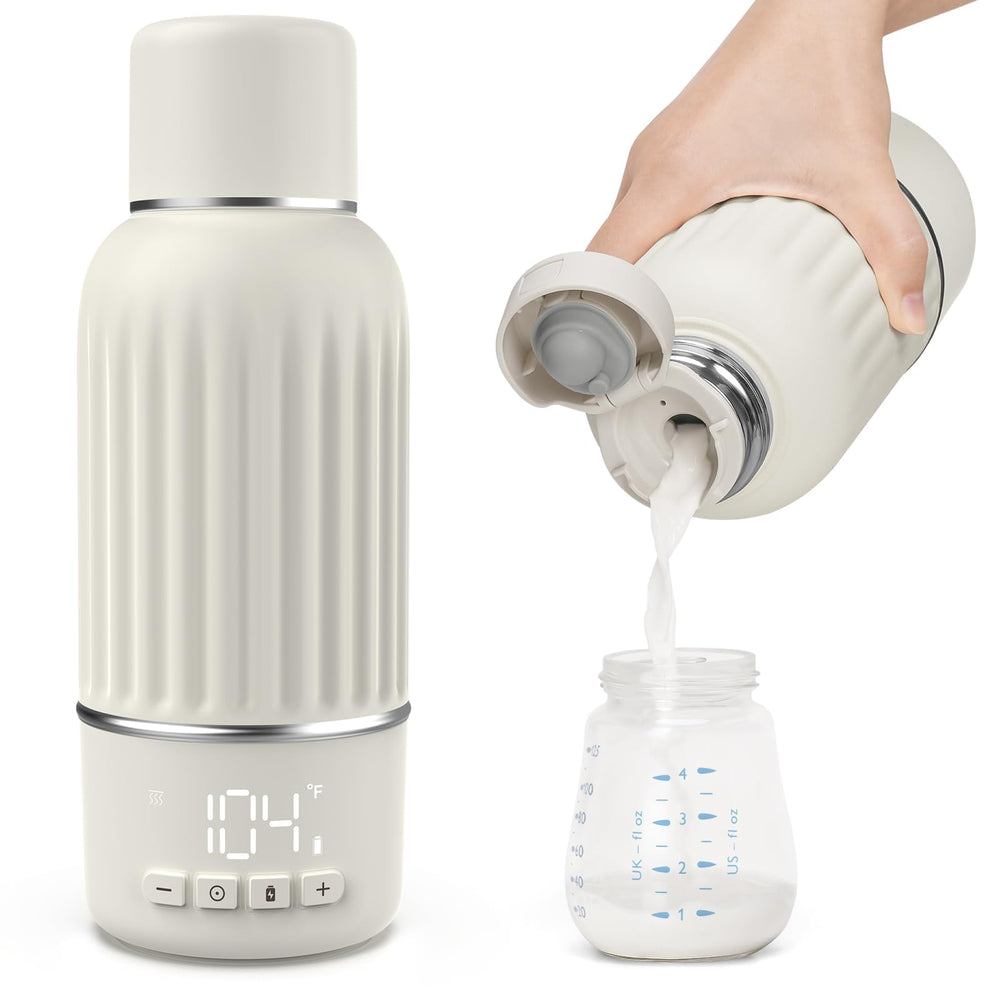 Juissiart portable bottle warmer for travel heats milk quickly on the go.