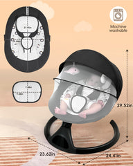 JUITOY baby swing mosquito net protects baby during outdoor moments.