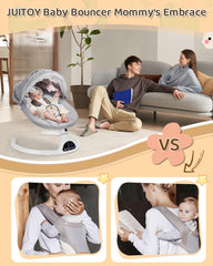 JUITOY electric baby swing gray two toys for interactivity