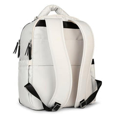 JuJuBe New Classic Diaper Bag Backpack stroller straps enable hands-free outings.