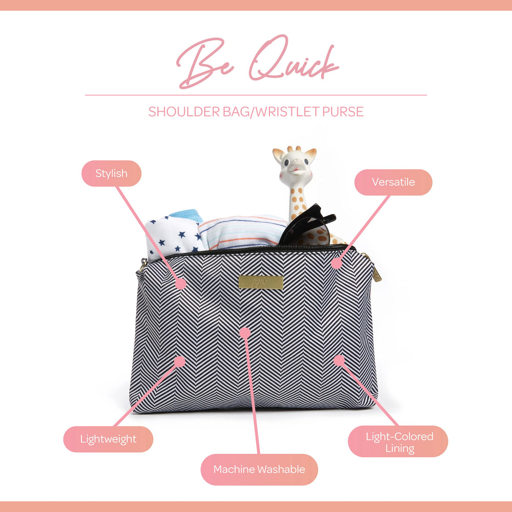 JuJuBe Be Quick detachable strap demonstrates crossbody versatility for hands-free errands.