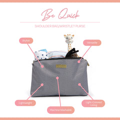 JuJuBe Be Quick detachable strap demonstrates crossbody versatility for hands-free errands.