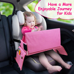 Julaiwy car seat tray pink extended straps secure across car seats