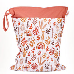 JuleLyn wet bag waterproof fabric closeup highlights leakproof protection for swimsuits.