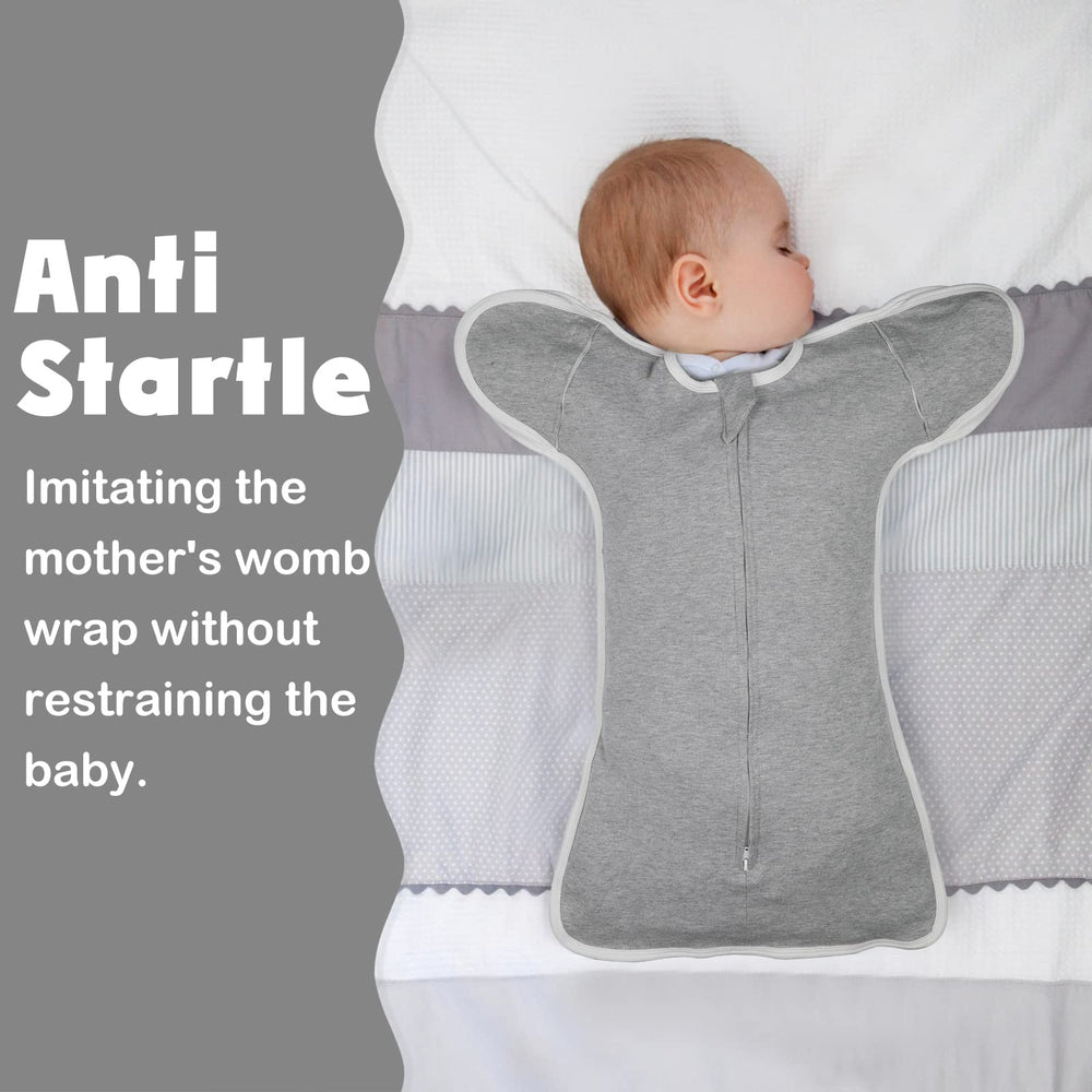 JULYFIRE arms-up design keeps baby's hands near face for natural soothing.