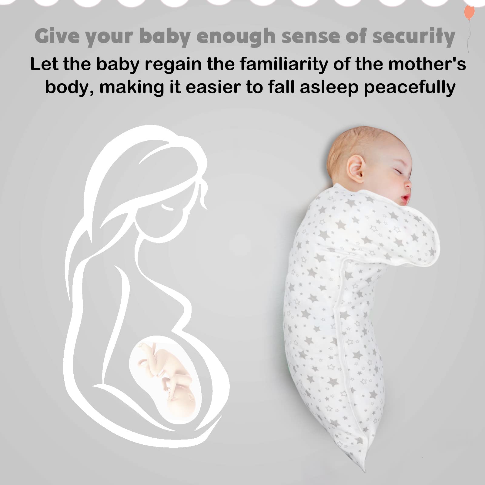 JULYFIRE infant swaddled for relaxed sleep and hip-friendly comfort during use.