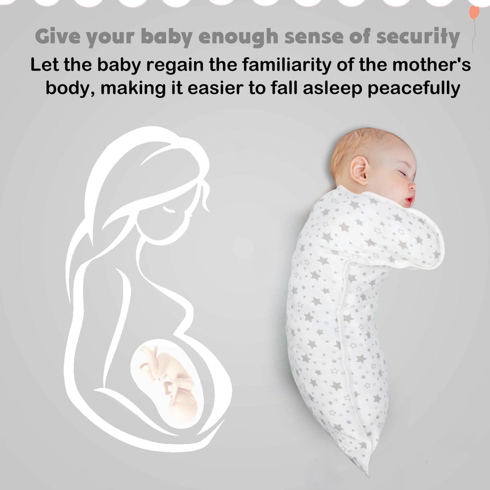 JULYFIRE infant swaddled for relaxed sleep and hip-friendly comfort during use.