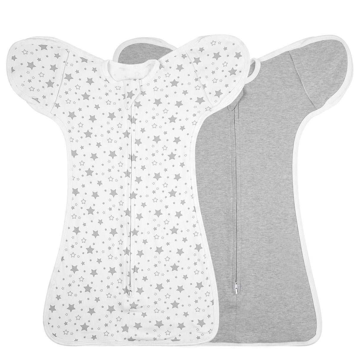 JULYFIRE 2-pack transition swaddle front view with snug fit for calm newborn sleep.