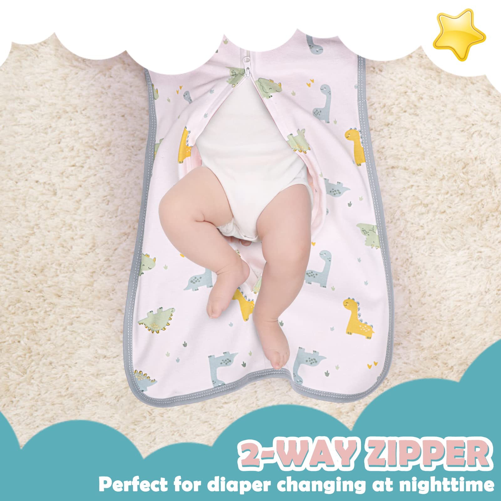 JULYFIRE transition swaddle features uterine-design waist for gentle security.