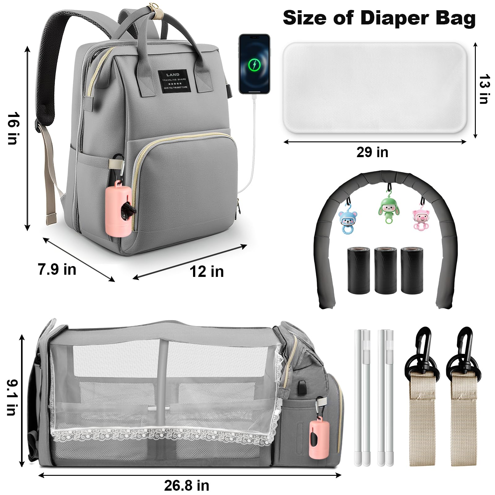 juman diaper bag backpack waterproof fabric protects contents on wet-weather outings