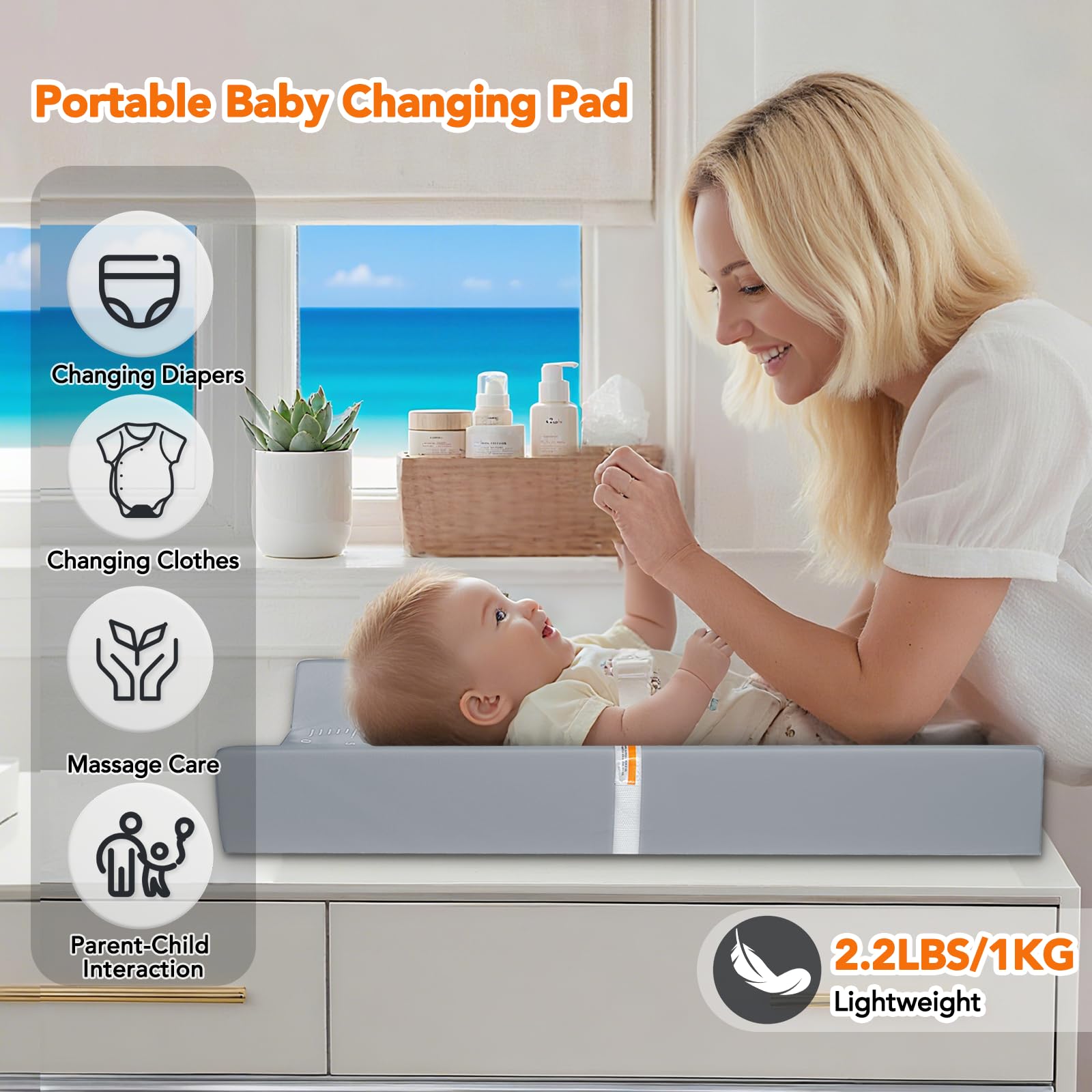 Juman dresser-compatible changing pad fits on most dressers for easy home setup