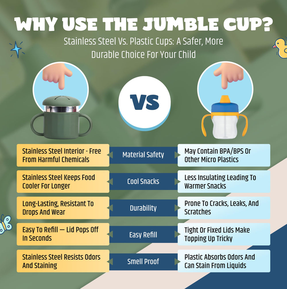 Jumble Dream snack cup on-the-go image suggests ideal travel companion