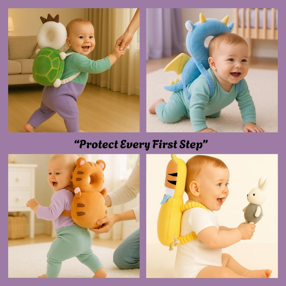 JumiLux head protector backstrap adjustable fit for secure crawling.