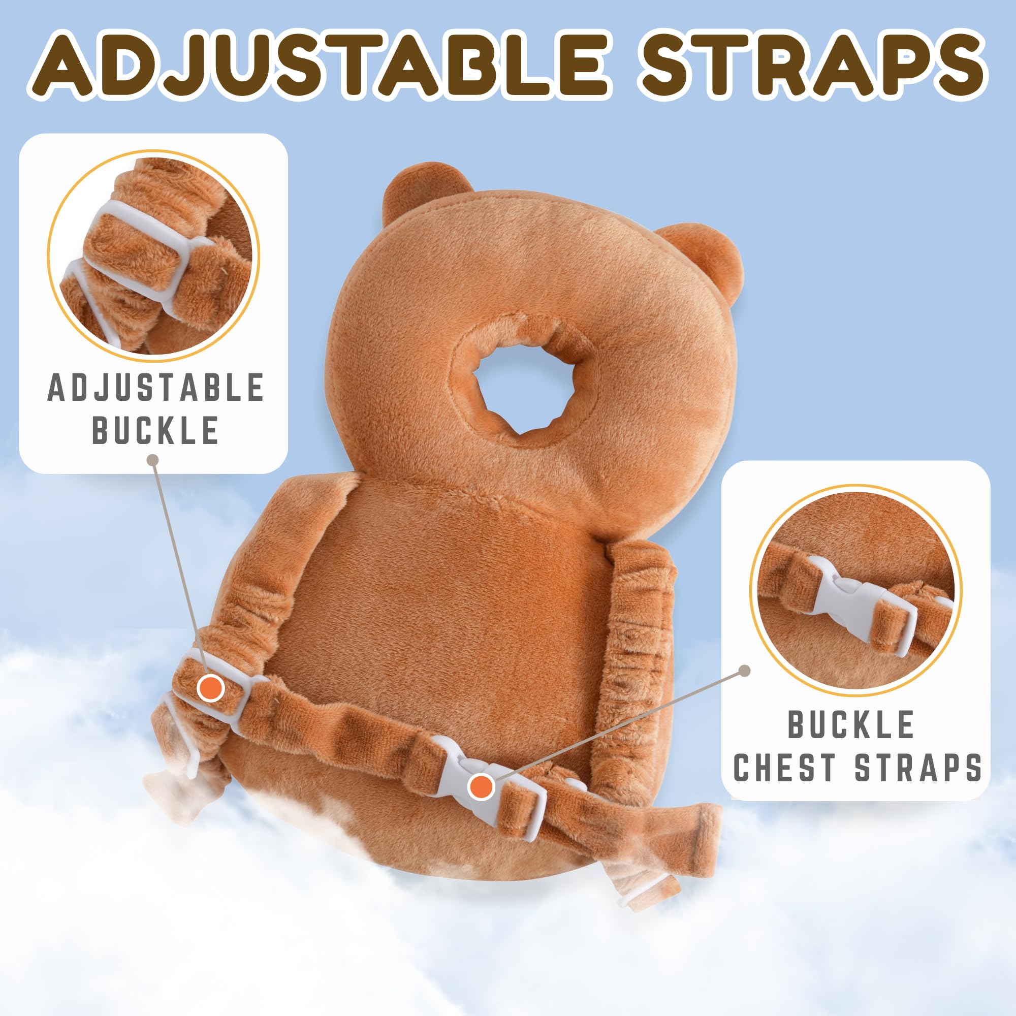 JumiLux head protector with adjustable strap ensures secure fit during movement.