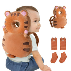 JumiLux baby head protector backpack with cushioned head guard for early steps.