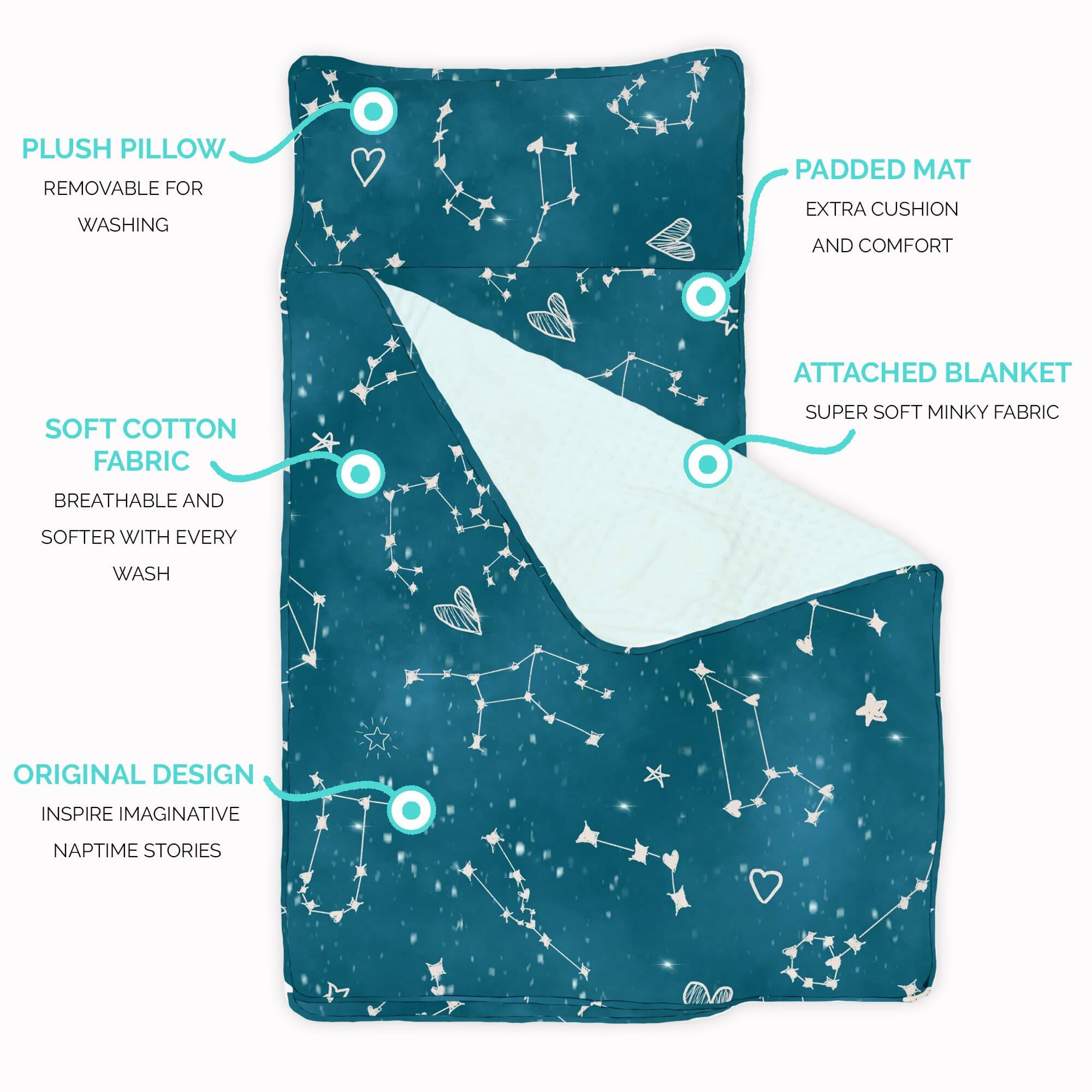 JumpOff Jo Night Sky pillow close-up showing plush support for rest