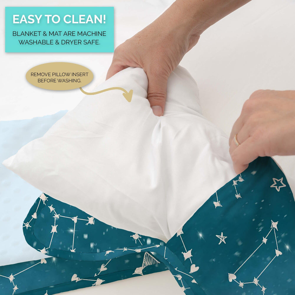 JumpOff Jo Night Sky roll up design with Velcro for easy travel