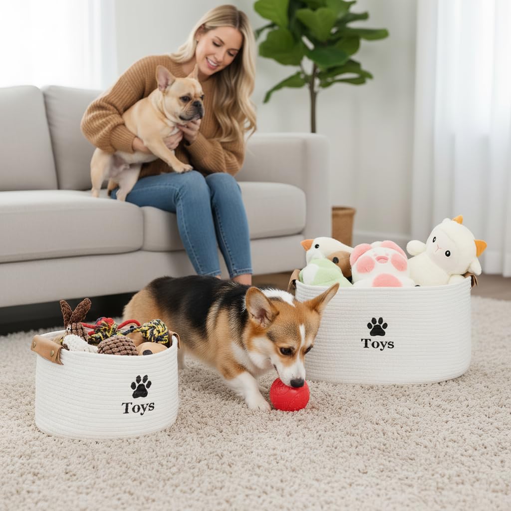Jumpress dog toy basket dimensions graphic showing 13 by 9 by 7.5 inches