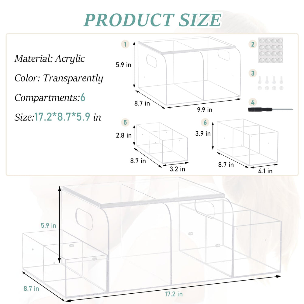 Jumyee Acrylic Diaper Caddy removable side pockets offer flexible storage options