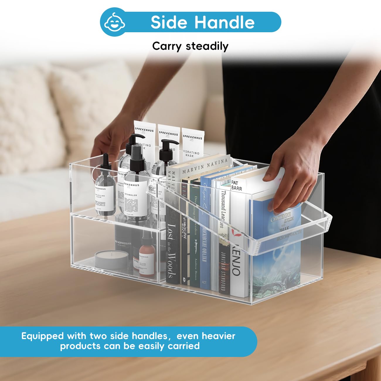 Jumyee diaper caddy portable setup on nursery shelf for home use.
