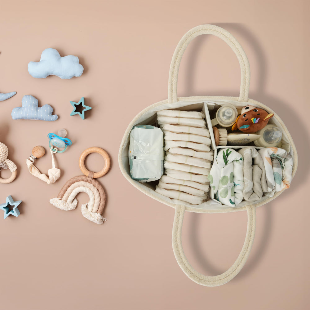 JUNBOLE breast pump caddy option keeps accessories within reach.