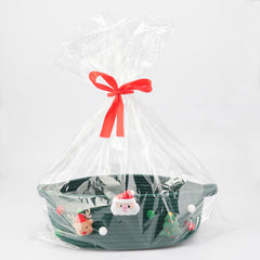 JUNBOLE Christmas basket empty 13x10x5 highlights versatile woven storage for gifts
