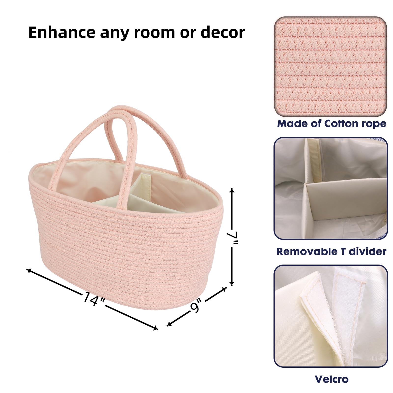JUNBOLE diaper caddy interior with dividers maximizes item separation and quick access