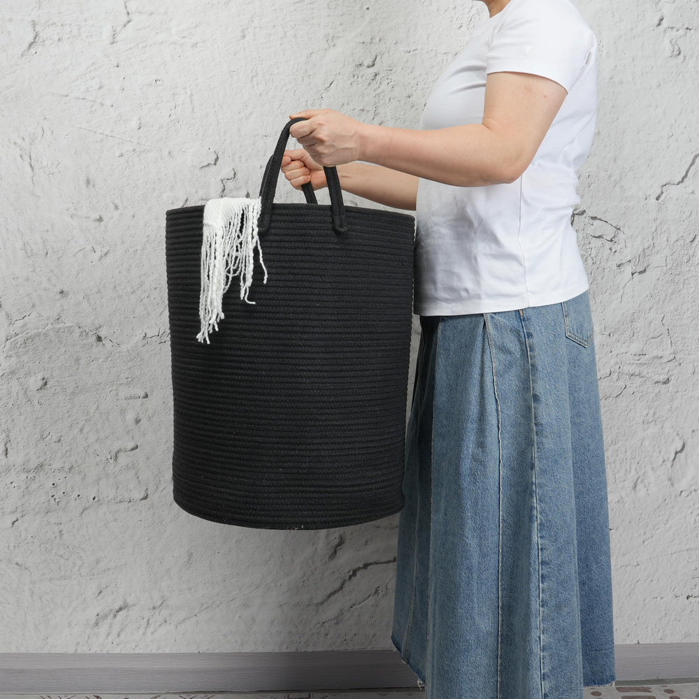 JUNBOLE non-toxic cotton rope close-up emphasizes safe nursery storage