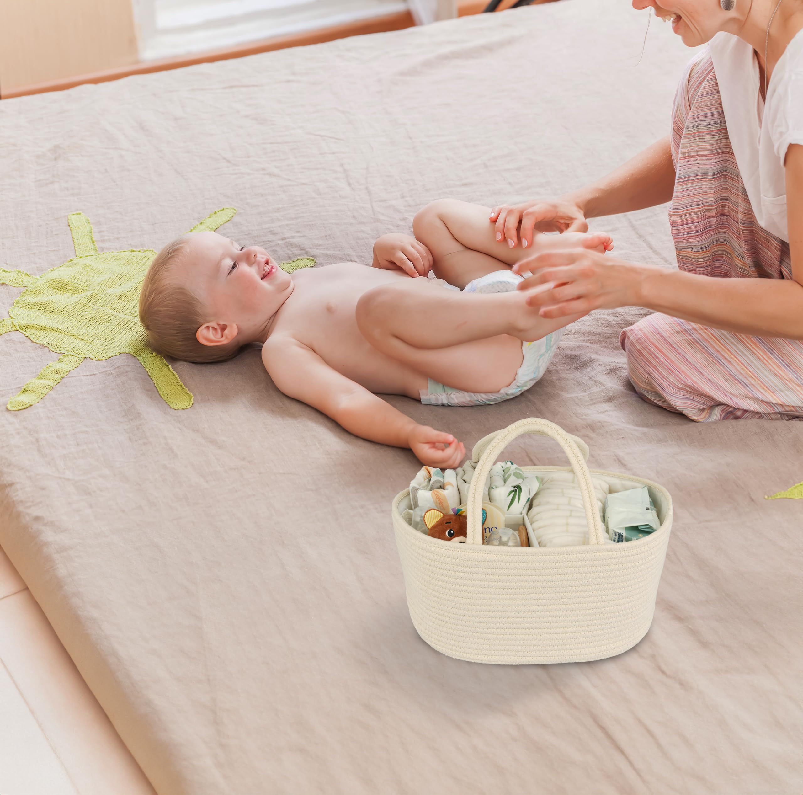 JUNBOLE nursery basket blends style and practicality for nurseries.