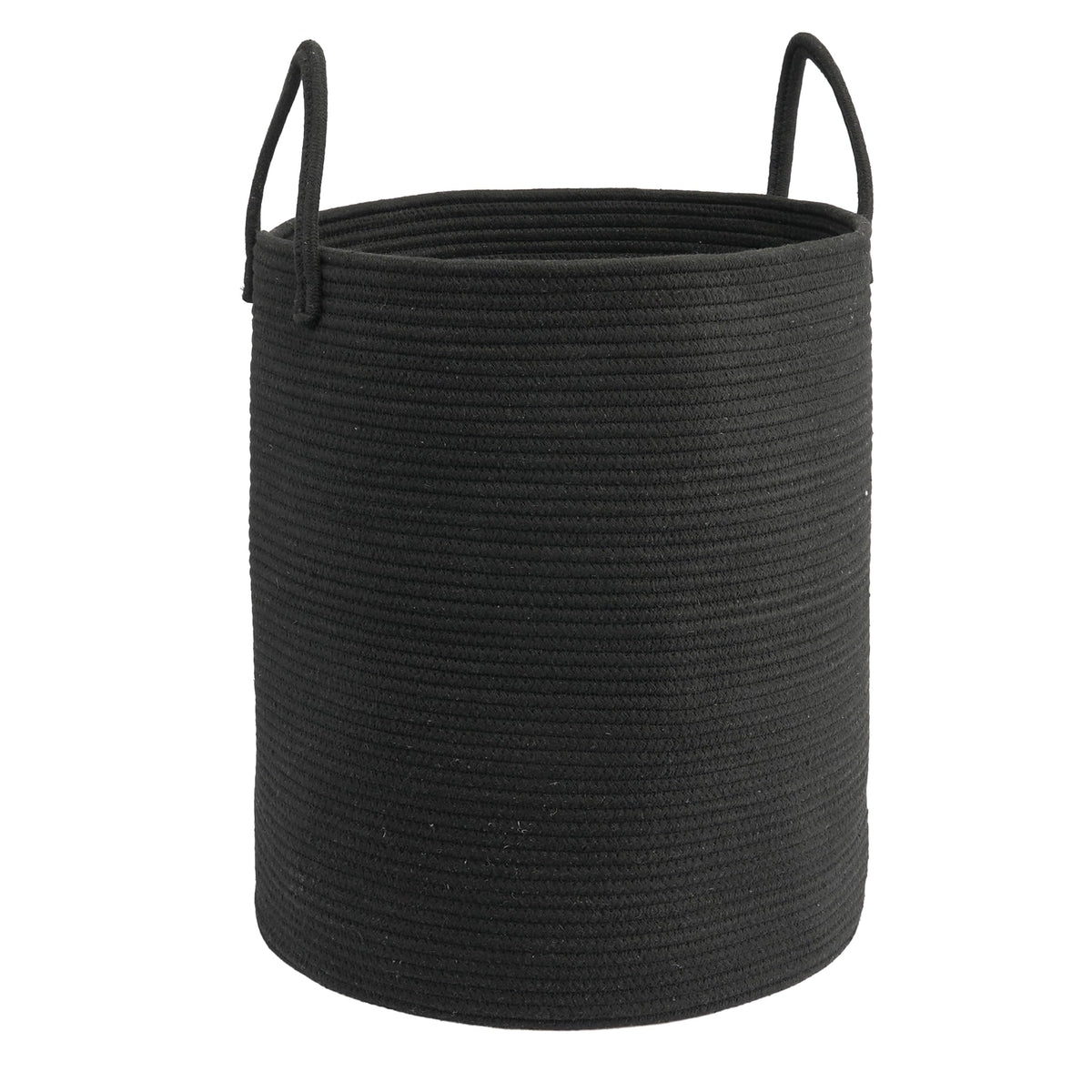 JUNBOLE rope laundry basket folded view highlights compact storage and versatile use