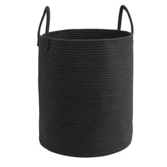 JUNBOLE rope laundry basket folded view highlights compact storage and versatile use