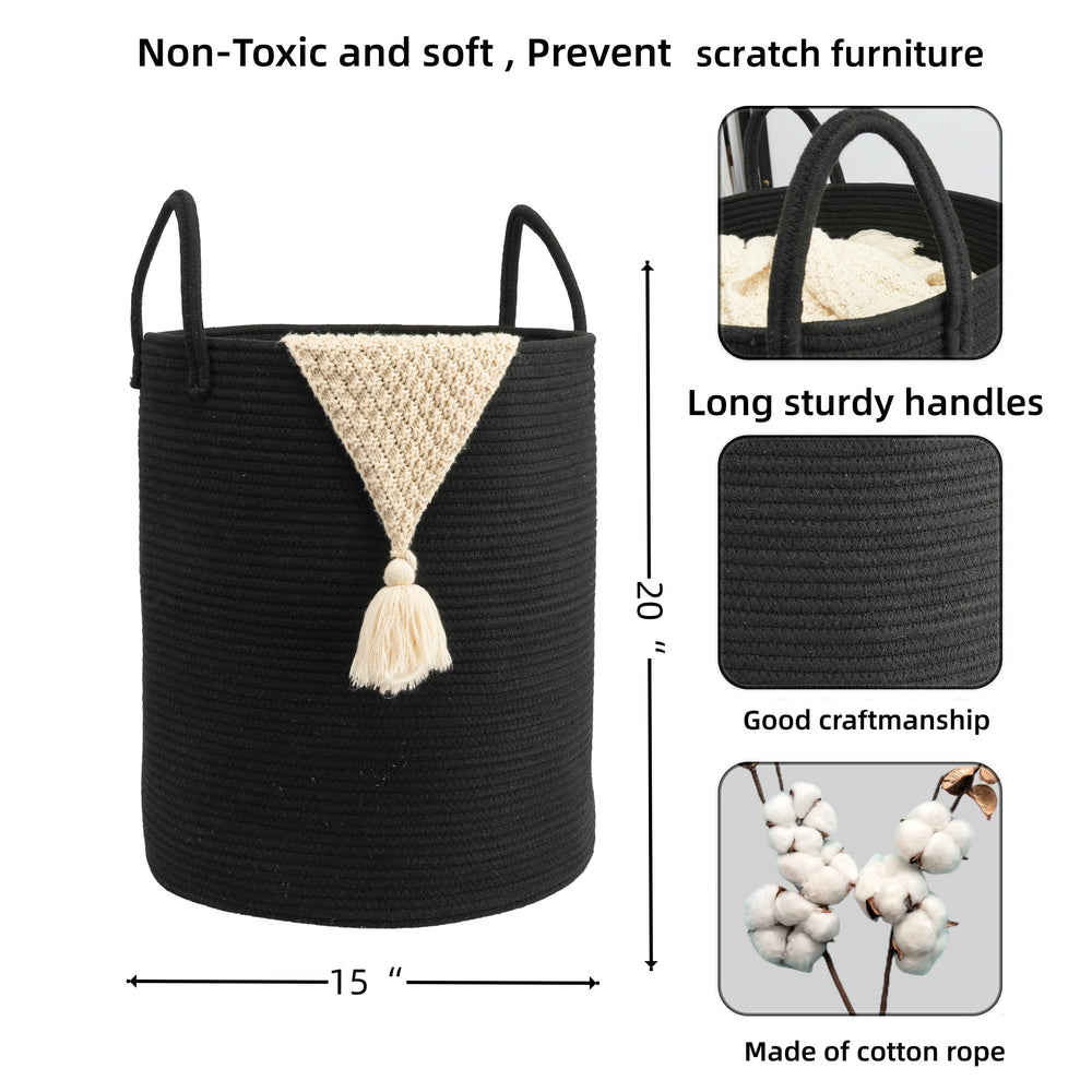 JUNBOLE laundry basket handles close-up shows easy-carry design for bedrooms