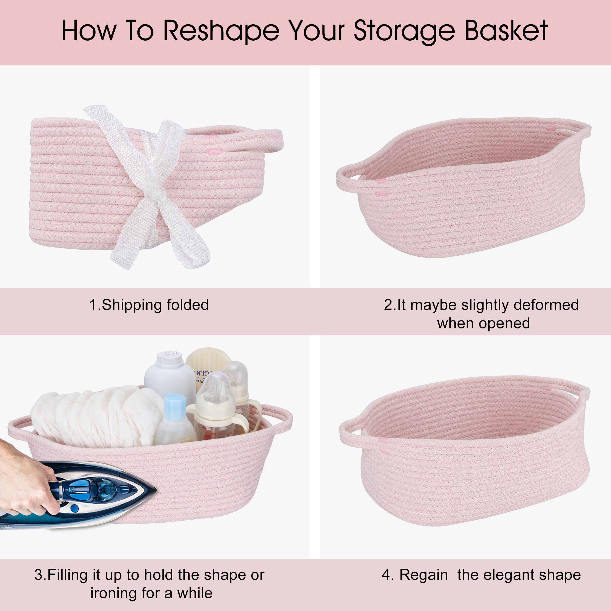 JUNBOLE washable rope basket durable stitching for daily use.
